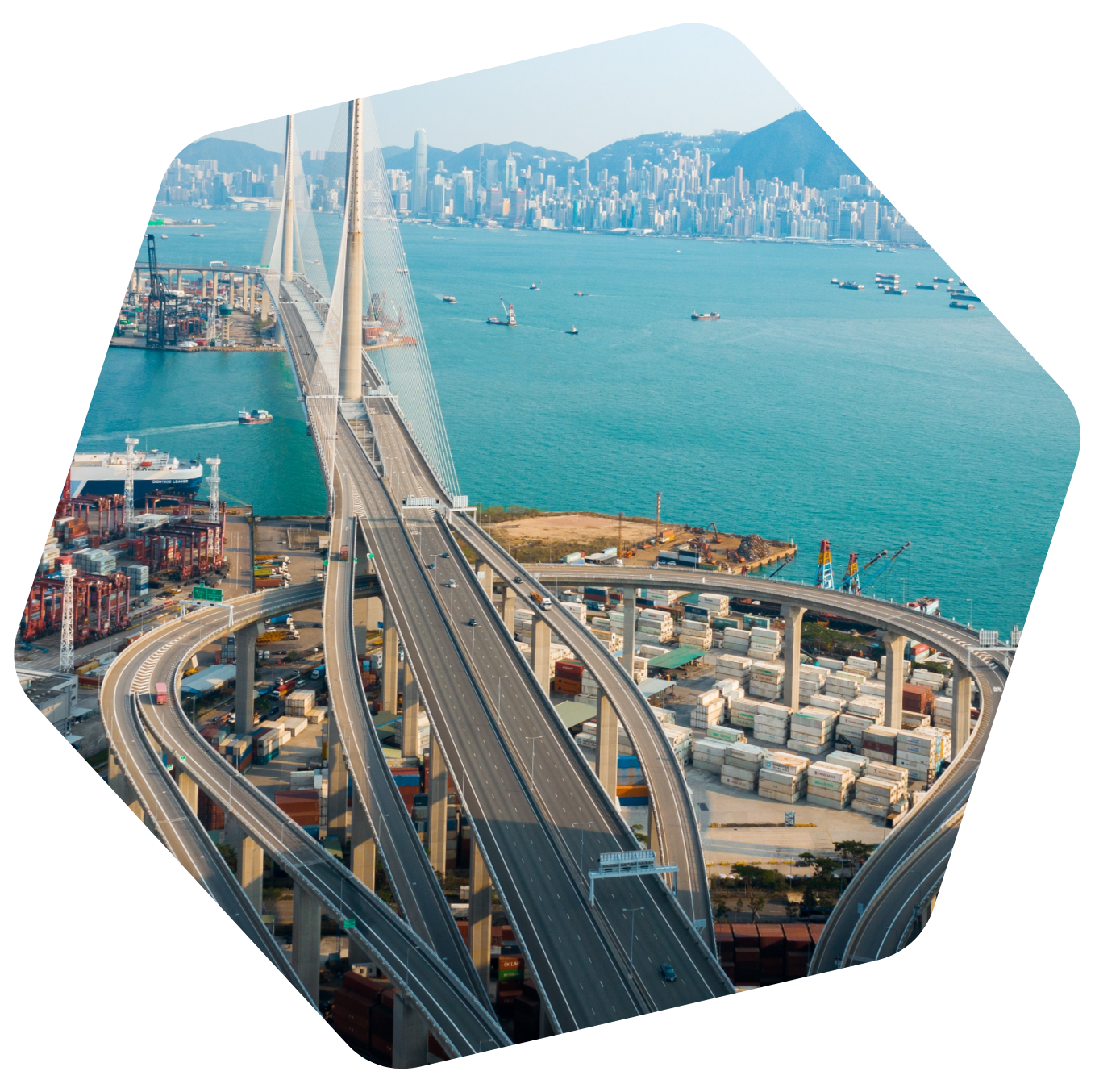 Hong Kong port and bridge