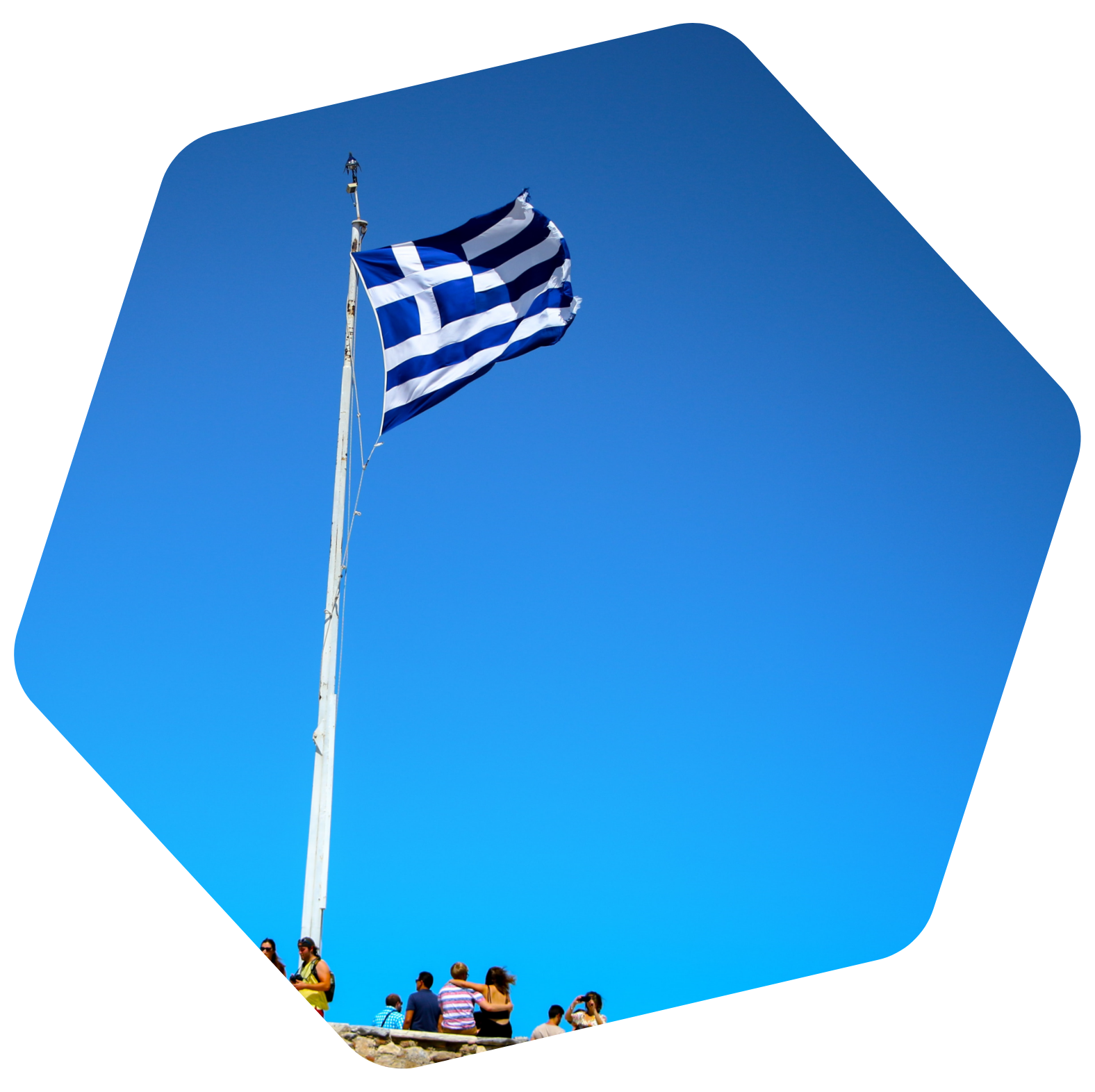 Greek Flag Hexagon